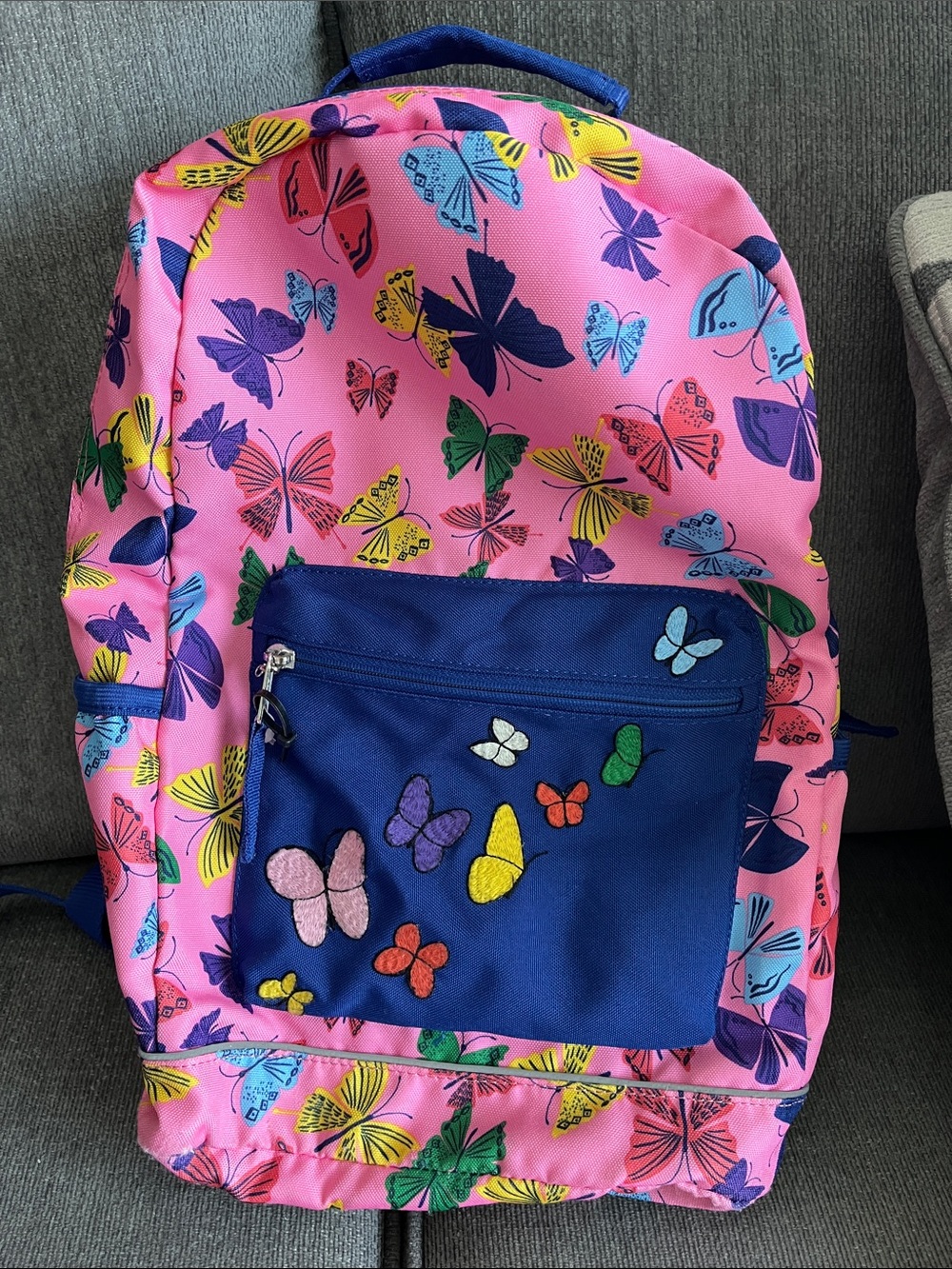 Hanna Andersson Kids Butterfly Print Pink & Blue Backpack